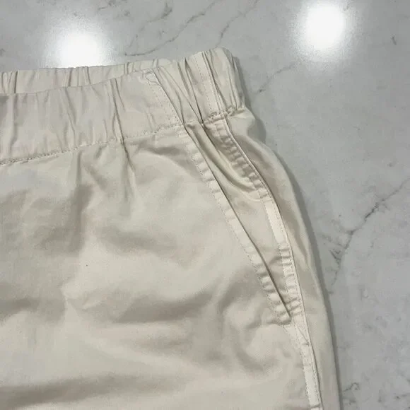 J Crew Womens Sz L Astrid Wide Leg Chino Pull On Pant in Natural Ivory Pockets - Picture 8 of 12